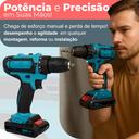 Parafusadeira Furadeira 48v 2 Baterias Bivolt Profissional 60Hz Sem Fio Completo Top - Roohs Malibu Presentes - foto 2