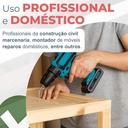 Parafusadeira Furadeira 48v 2 Baterias Bivolt Profissional 60Hz Sem Fio Completo Top - Roohs Malibu Presentes - foto 3