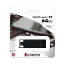 Pen Drive 64GB Kingston DataTravaler 70, USB-C 3.2, Preto - DT70/64GB - foto 3