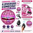 Spinner Voador Led Flynova Pro Bola Esfera Mini Drone Rosa - foto 3