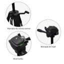 Tripé Profissional 180cm Suporte 2,5kg Nível Bolha e Bolsa Transporte para Celular e Câmera Canon Nikon Sony - foto 4