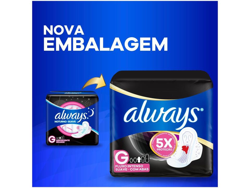 Absorvente Always Noite Ultra Suave com Abas Fluxo Intenso 48 Unidades - 6