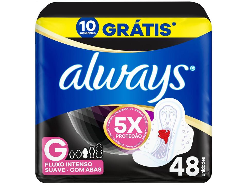 Absorvente Always Noite Ultra Suave com Abas Fluxo Intenso 48 Unidades