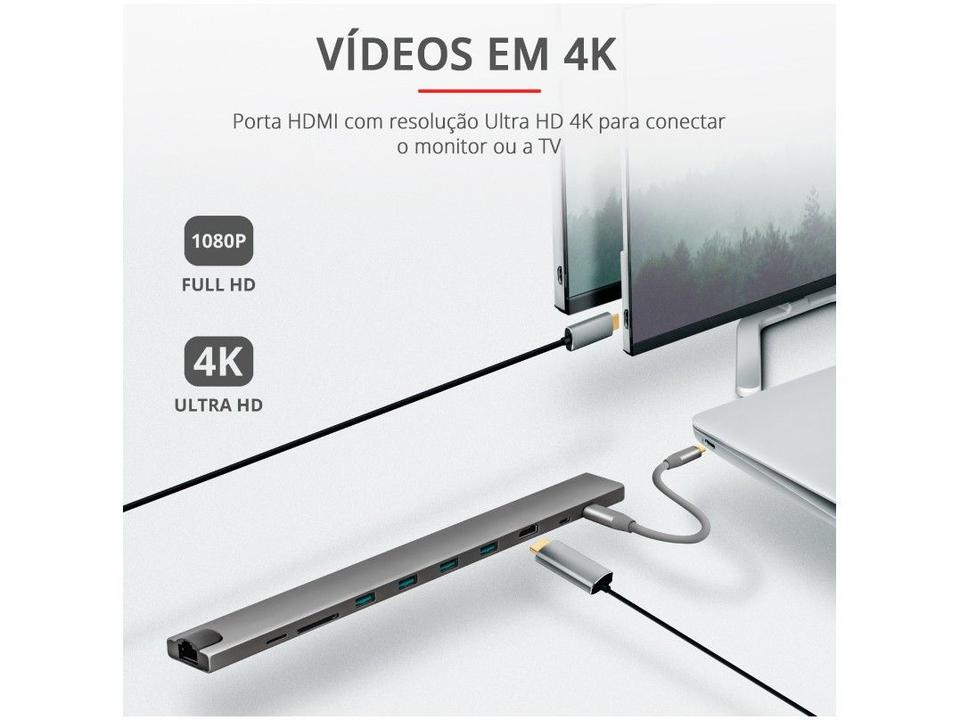 Adaptador USB Multiportas 10 em 1 HDMI - 13
