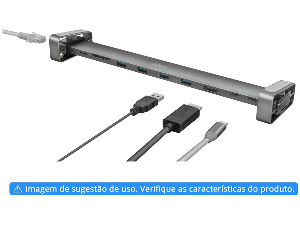 Adaptador USB Multiportas 10 em 1 HDMI - 10cm Trust Dalyx 23417 - 5