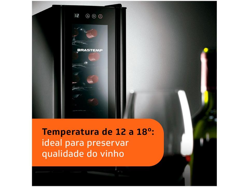 Adega Climatizada Brastemp 12 Garrafas com Painel Touch All Black BZC12 B Preto - 110 V - 15