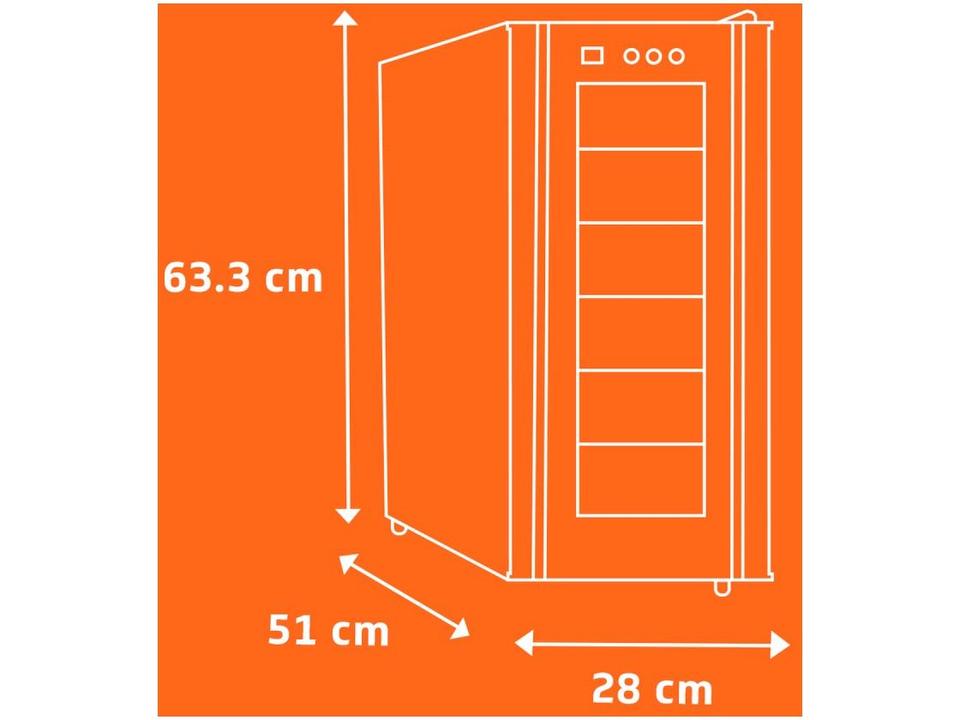 Adega Climatizada Brastemp 12 Garrafas com Painel Touch All Black BZC12 B Preto - 15