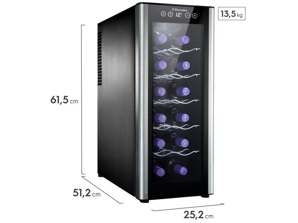 Adega Electrolux 12 Garrafas com LED 1 Portas - 1