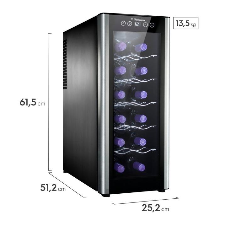 Adega Electrolux 12 Garrafas com LED 1 Portas - 1