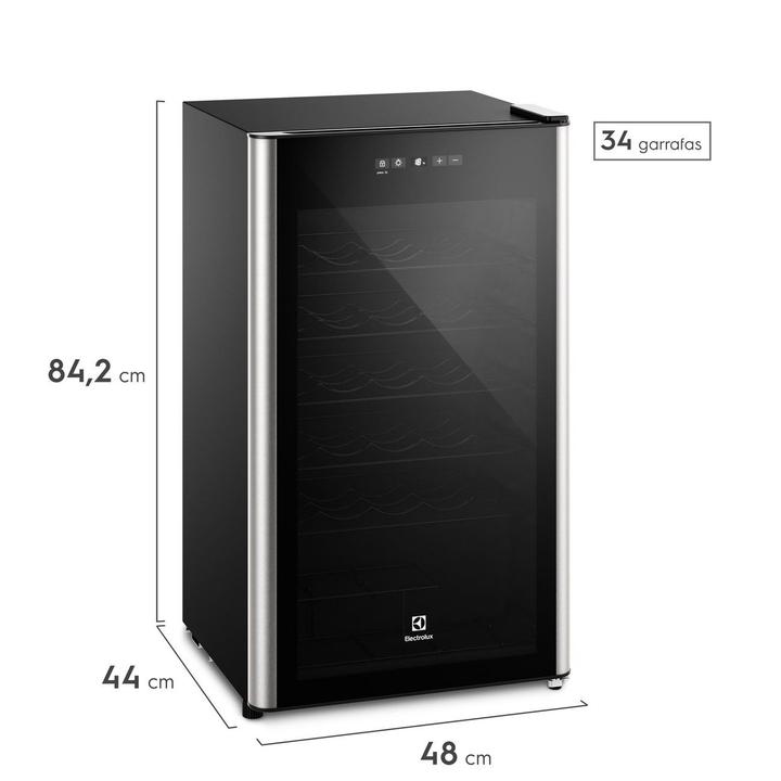 Adega Electrolux 34 Garrafas com Compressor Preta com LED 1 Porta WSF34 - 1