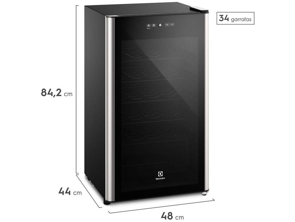 Adega Electrolux 34 Garrafas com Compressor Preta com LED 1 Porta WSF34 - 1