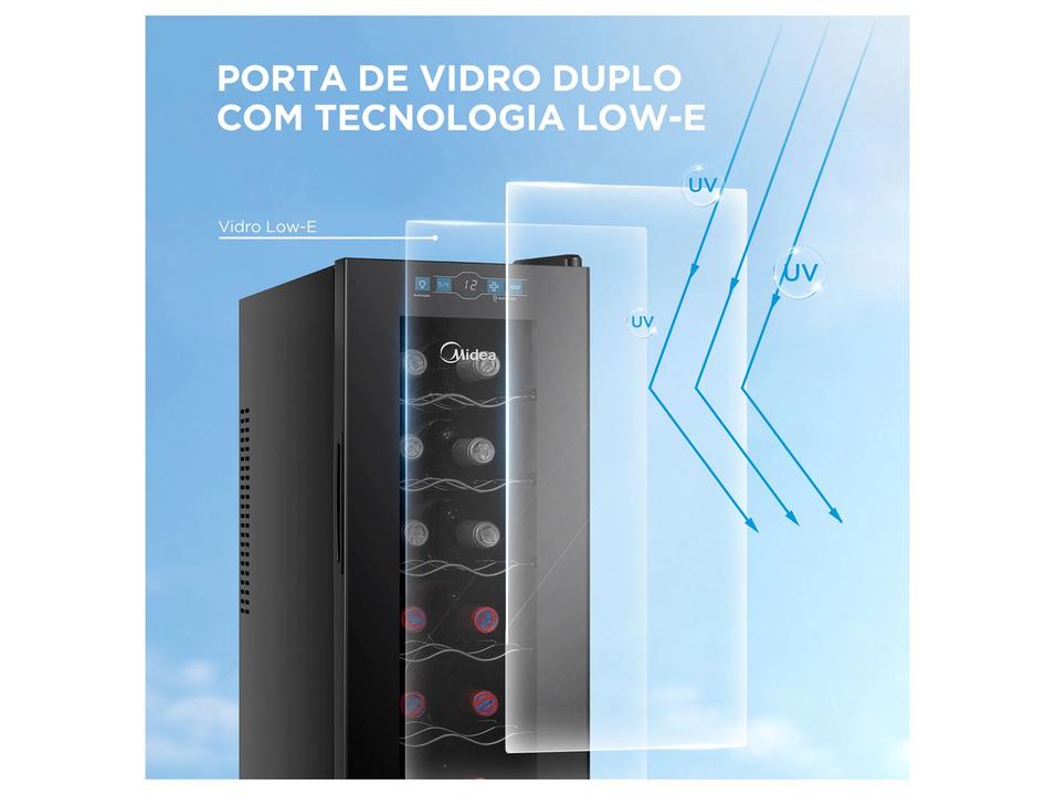 Adega Midea 12 Garrafas Preta com LED MDRW066FGGGL3 - 4