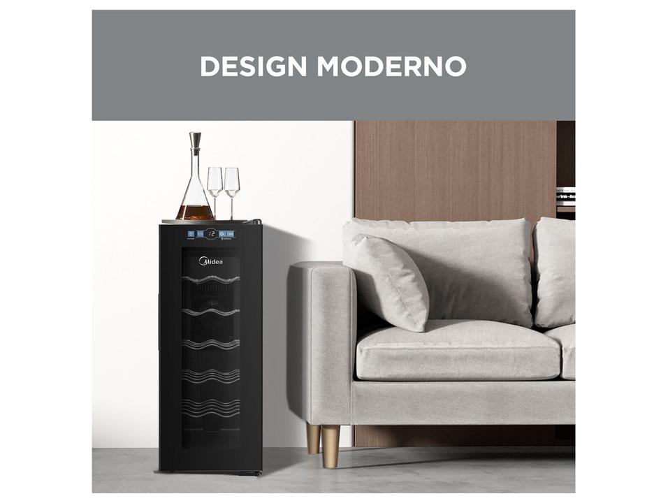 Adega Midea 12 Garrafas Preta com LED MDRW066FGGGL3 - 7