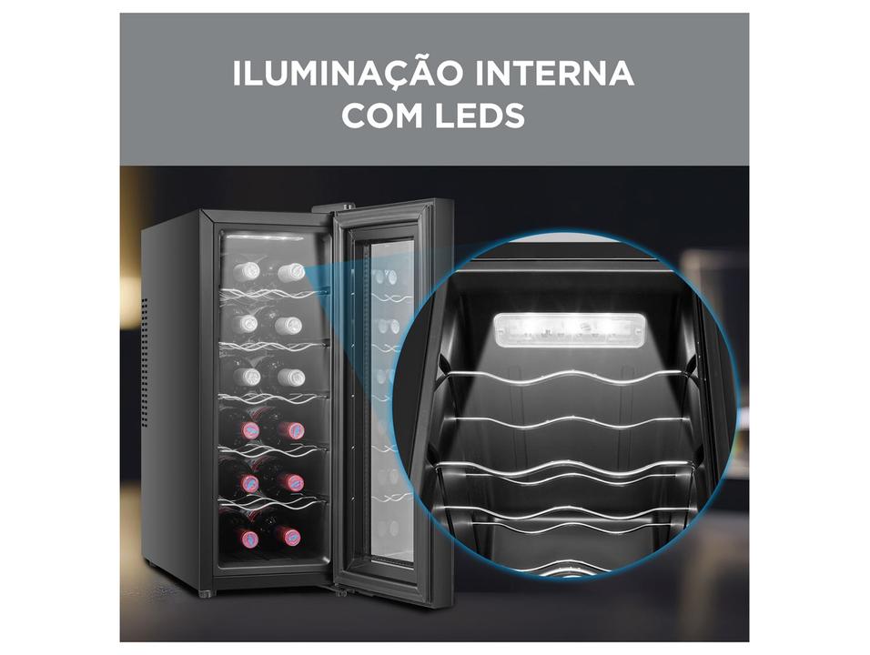 Adega Midea 12 Garrafas Preta com LED MDRW066FGGGL3 - 2