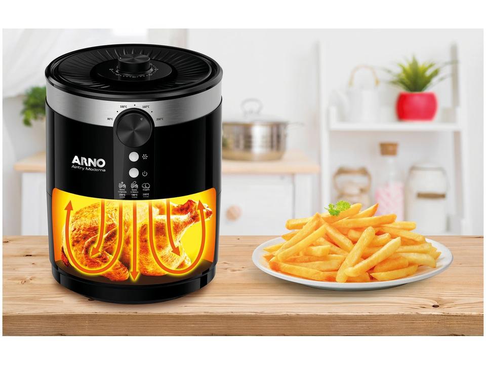 Air Fryer Arno Moderna com Cuba Antiaderente Preta PFRY - 12