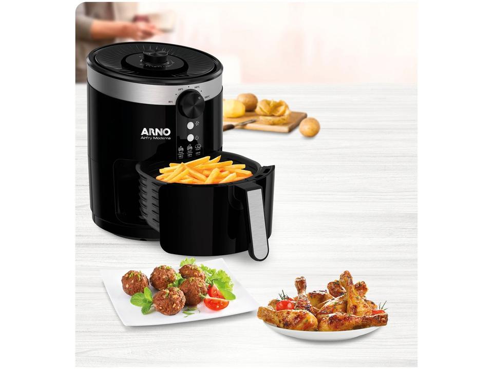 Air Fryer Arno Moderna com Cuba Antiaderente Preta PFRY - 8