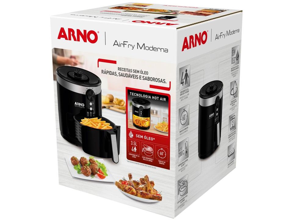 Air Fryer Arno Moderna com Cuba Antiaderente Preta PFRY - 7