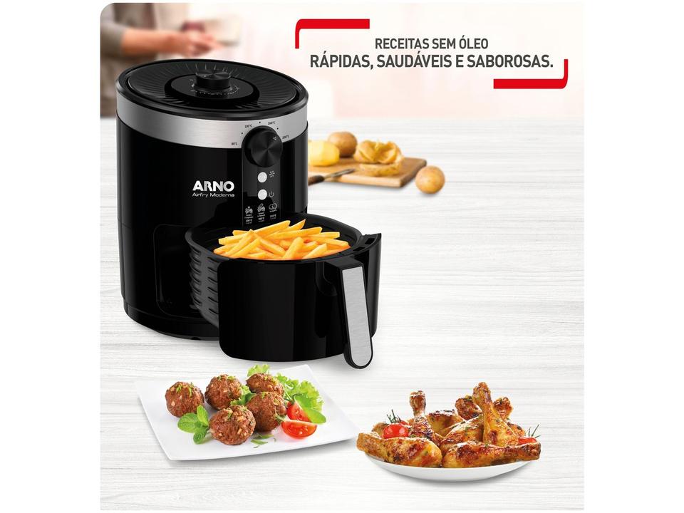 Air Fryer Arno Moderna com Cuba Antiaderente Preta PFRY - 10