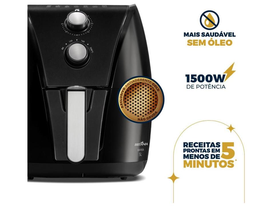Air Fryer Britânia BAF45A 4,35L Preta 63801122 - 2