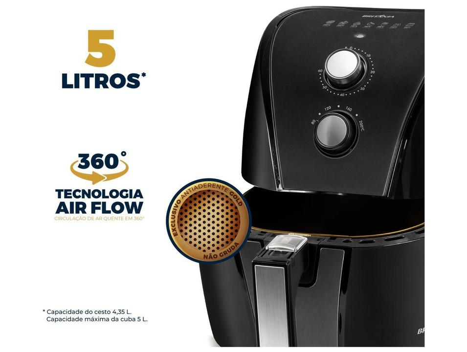 Air Fryer Britânia BAF45A 4,35L Preta 63801122 - 1