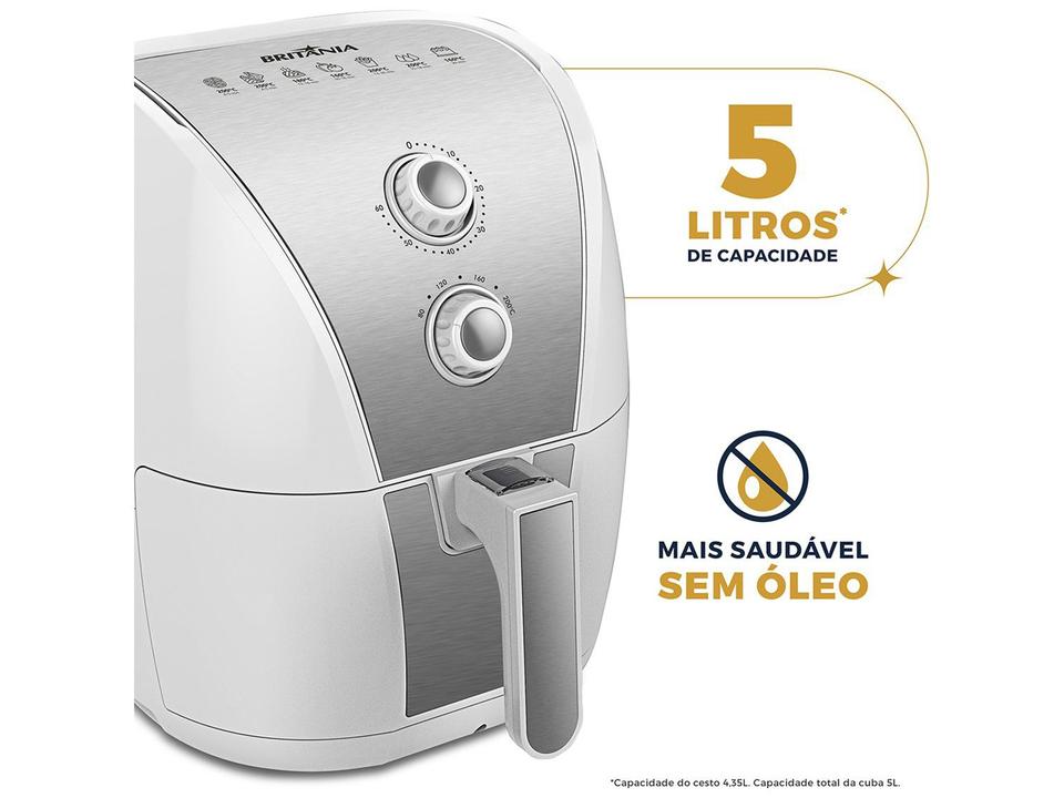 Air Fryer Britânia BFR40BI Branca com Timer 4,35L - 8