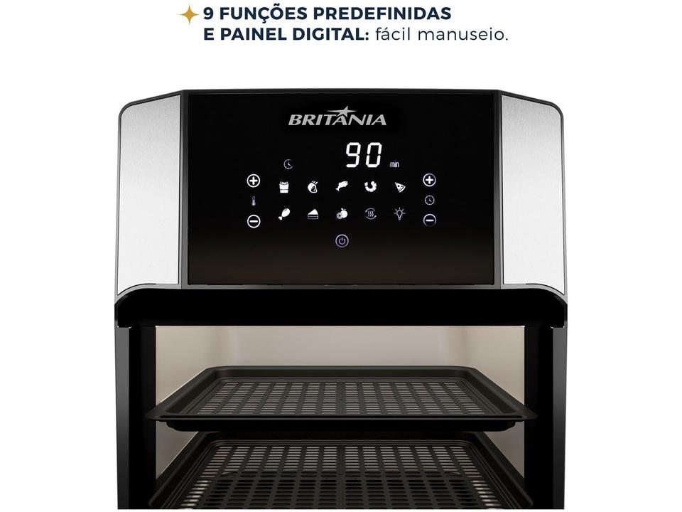 Air Fryer Britânia Oven BFR2100 Preto 12L com Timer - 18