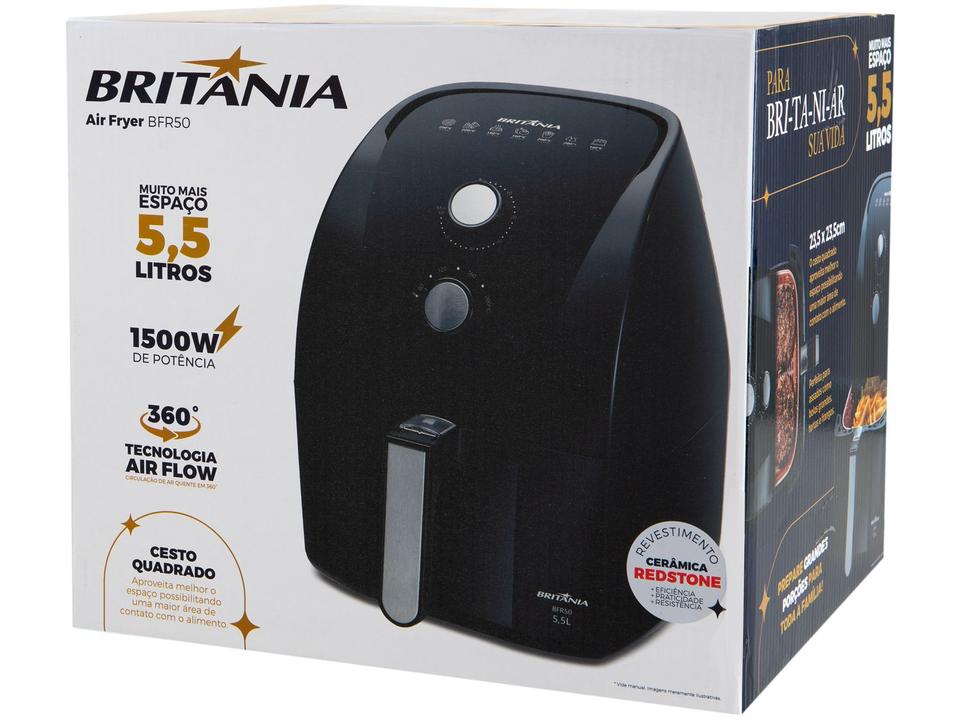 Air Fryer Britânia Redestone BFR50 Preto com Timer 5,2L - 19