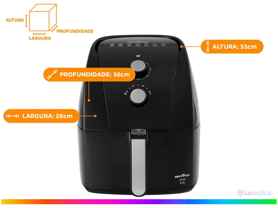 Air Fryer Britânia Redestone BFR50 Preto com Timer 5,2L - 18