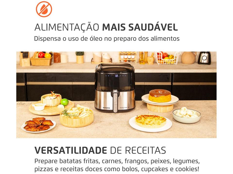 Air Fryer Digital Mondial Grand Family Preta com Timer 5L AF-50-DVI - 7