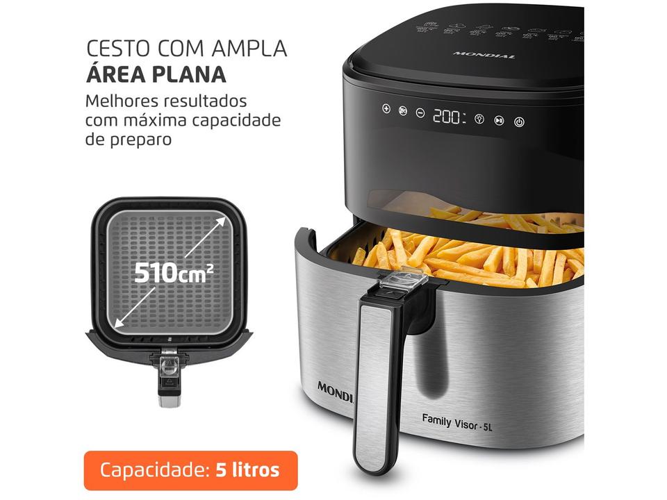 Air Fryer Digital Mondial Grand Family Preta com Timer 5L AF-50-DVI - 3
