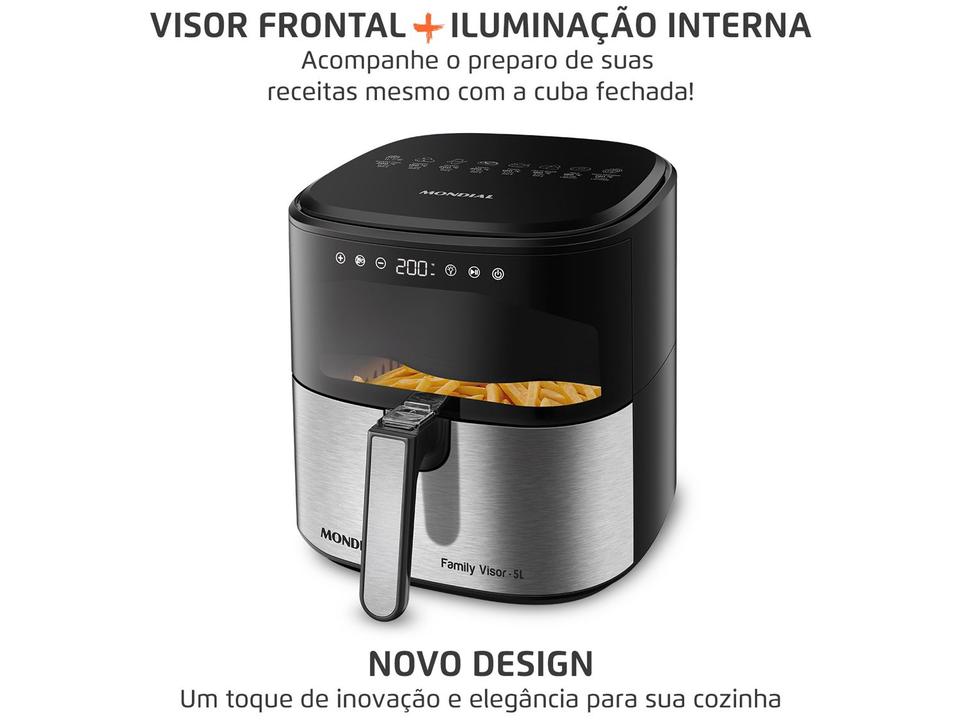 Air Fryer Digital Mondial Grand Family Preta com Timer 5L AF-50-DVI - 1