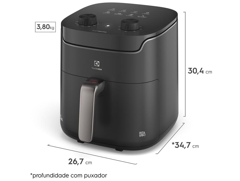 Air Fryer Electrolux Efficient por Rita Lobo EAF40 Cinza com Timer 4L - 12
