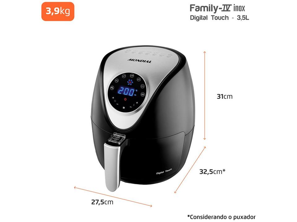 Air Fryer Mondial AF-30-DI Preto 3,5L com Timer - 10