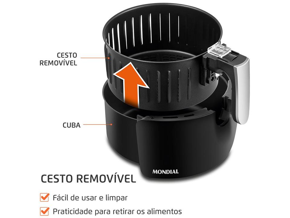 Air Fryer Mondial AF-30-DI Preto 3,5L com Timer - 5