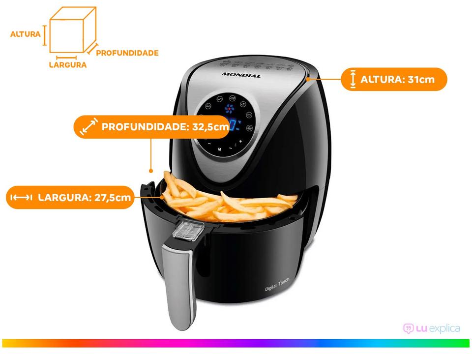 Air Fryer Mondial AF-30-DI Preto 3,5L com Timer - 17
