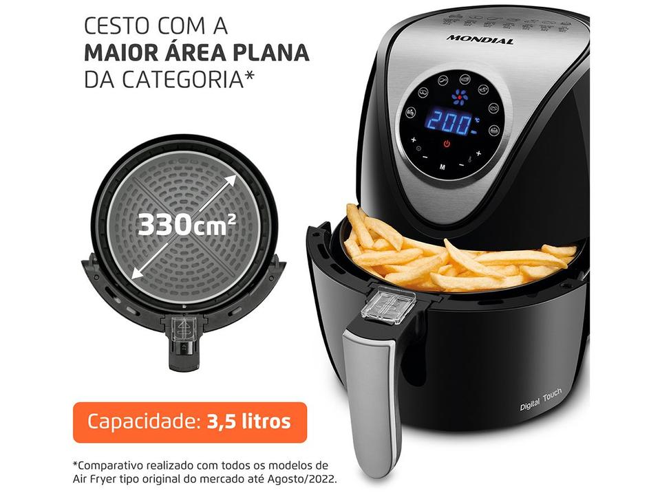 Air Fryer Mondial AF-30-DI Preto 3,5L com Timer - 3
