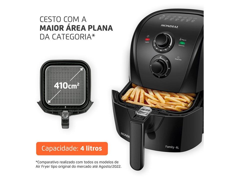 Air Fryer Mondial AFN-40-BF Preta com Timer - 5