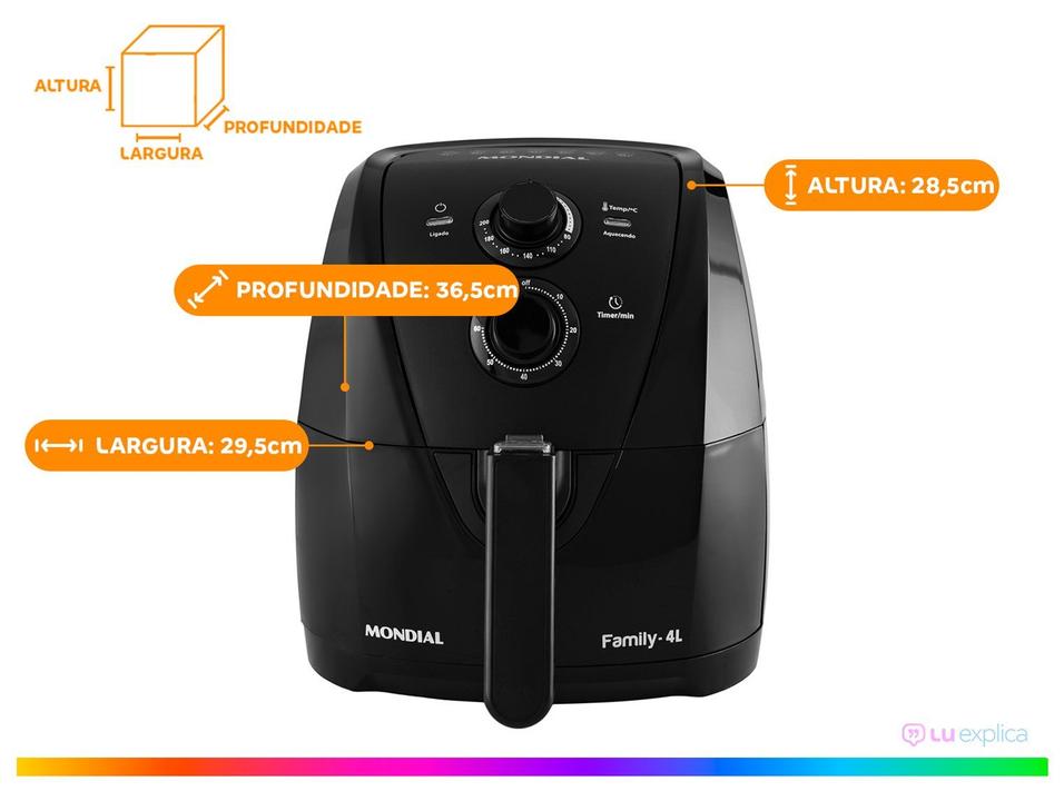 Air Fryer Mondial AFN-40-BF Preta com Timer - 4