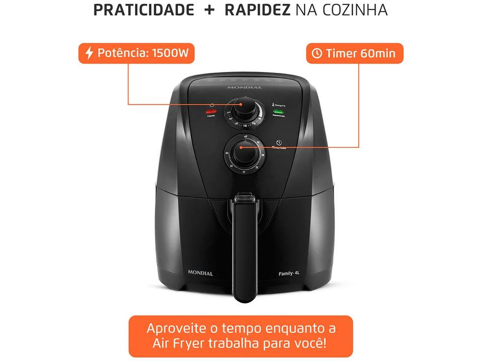 Air Fryer Mondial AFN-40-BF Preta com Timer - 8