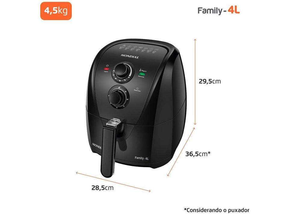 Air Fryer Mondial AFN-40-BF Preta com Timer - 9