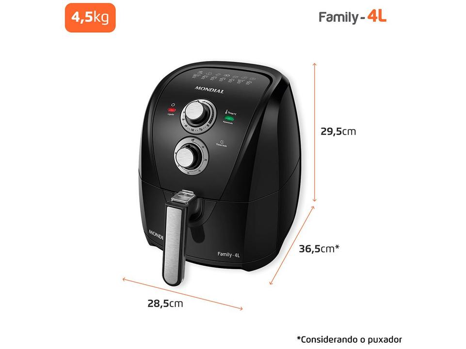 Air Fryer Mondial AFN-40-BFS Preto 4L com Timer - 9