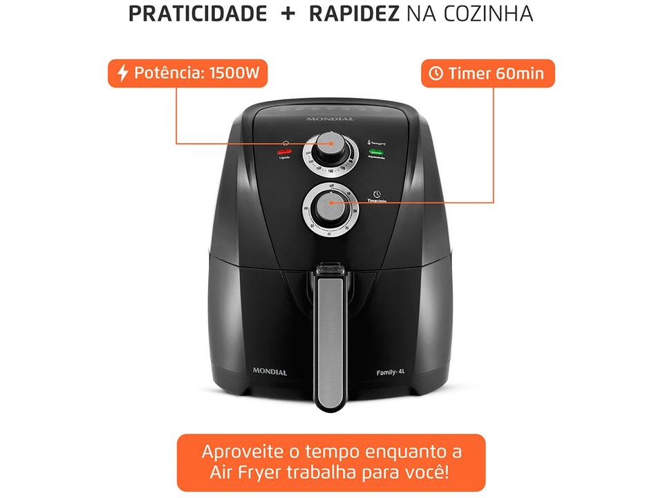 Air Fryer Mondial AFN-40-BFS Preto 4L com Timer - 8