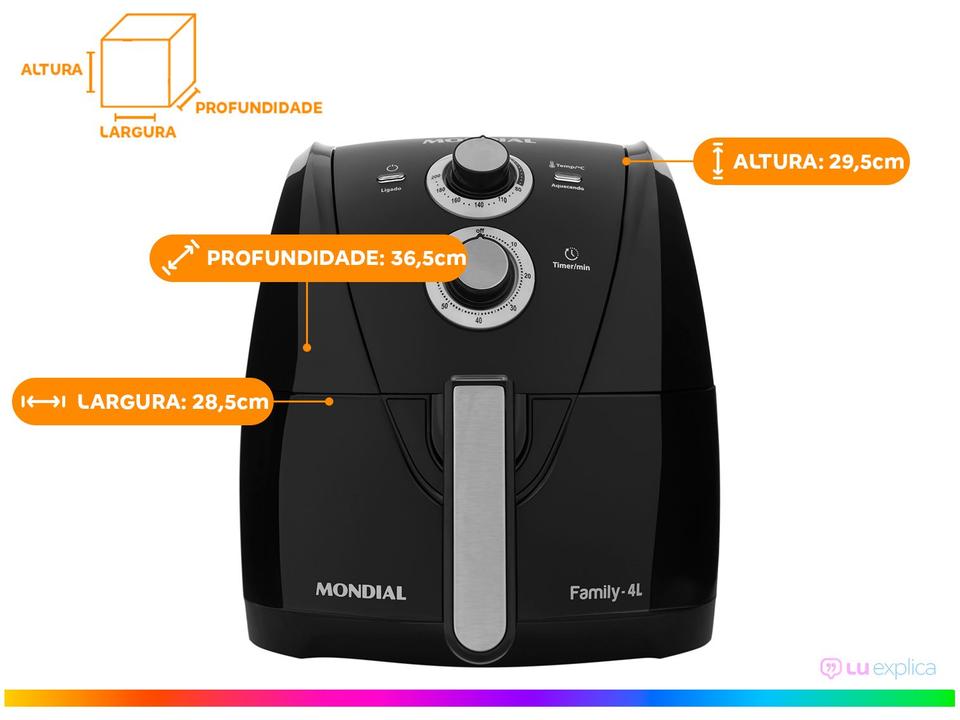 Air Fryer Mondial AFN-40-BFS Preto 4L com Timer - 14