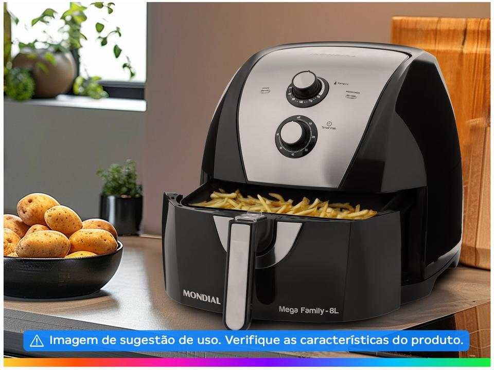 Air Fryer Mondial AFN-80-BI Preto e Inox 8L com Timer - 2