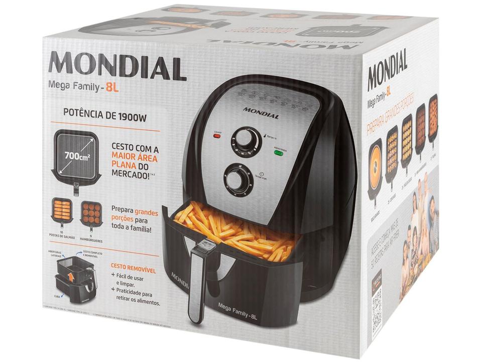 Air Fryer Mondial AFN-80-BI Preto e Inox 8L com Timer - 18