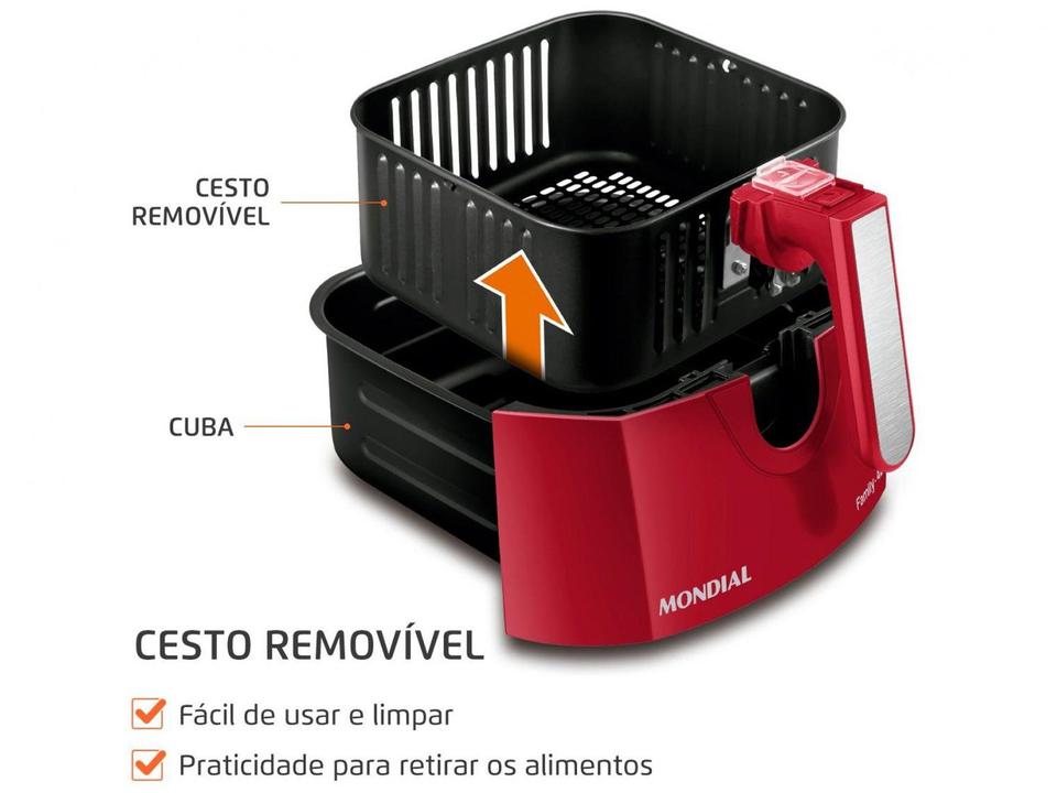 Air Fryer Mondial AFN40FR Vermelha 4L com Timer - 5