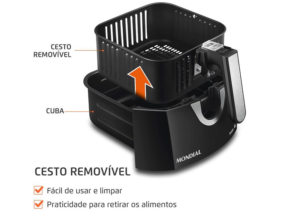 Air Fryer Mondial Family AFN-40-BI Preto e Inox 4L com Timer - 4