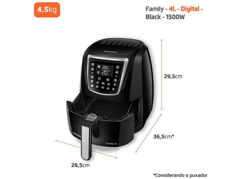 Air Fryer Mondial Family AFN-40-DI Preto 4L - 10