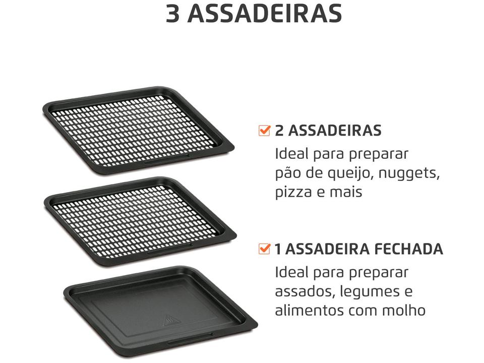 Air Fryer Mondial Forno Oven AFON-12L-BI Preto e Inox 12L - 3