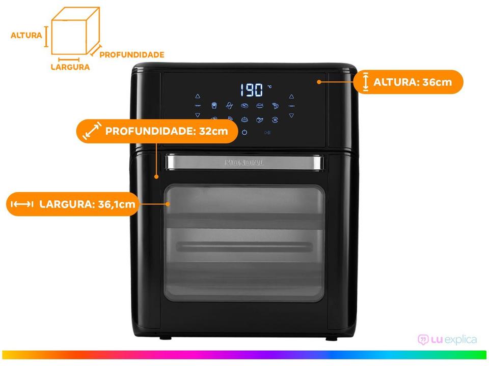Air Fryer Mondial Forno Oven AFON-12L-FB Preta 12L - 12